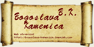 Bogoslava Kamenica vizit kartica